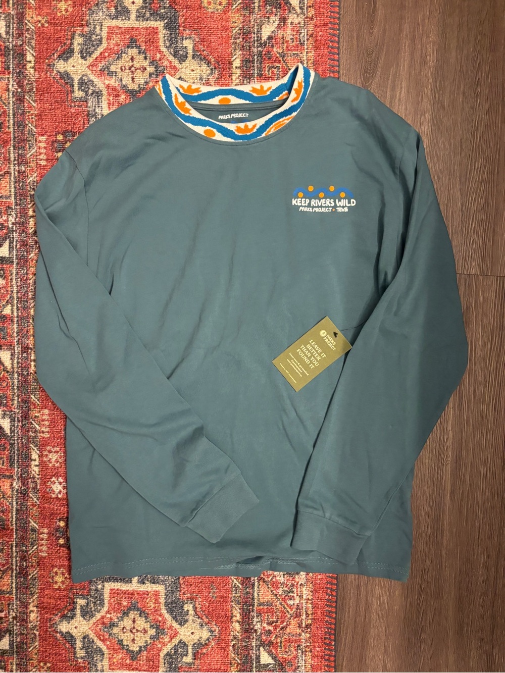 Parks Project Keep Rivers Wild Long Sleeve Tee in Teal